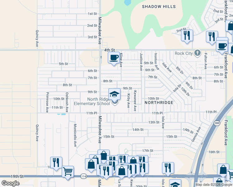 map of restaurants, bars, coffee shops, grocery stores, and more near 6330 9th Street in Lubbock