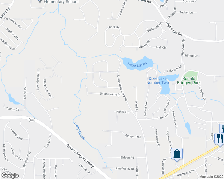 map of restaurants, bars, coffee shops, grocery stores, and more near 5621 Union Pointe Drive in Union City