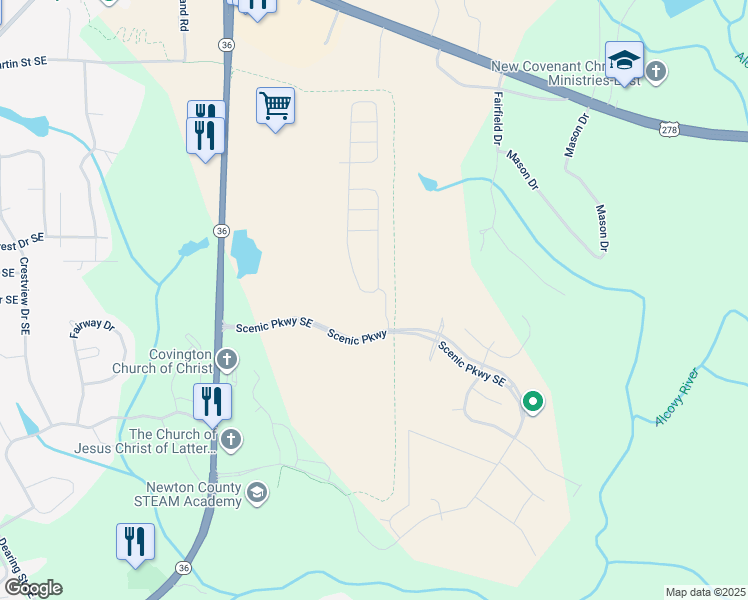 map of restaurants, bars, coffee shops, grocery stores, and more near in Covington