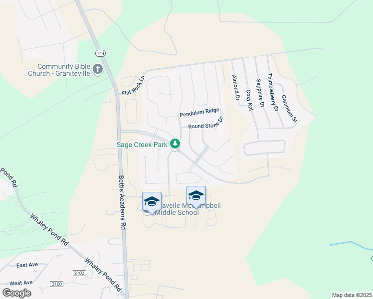 map of restaurants, bars, coffee shops, grocery stores, and more near 2151 Winding Trail Road in Graniteville
