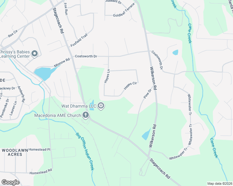 map of restaurants, bars, coffee shops, grocery stores, and more near 164 Hayes Circle in Rex