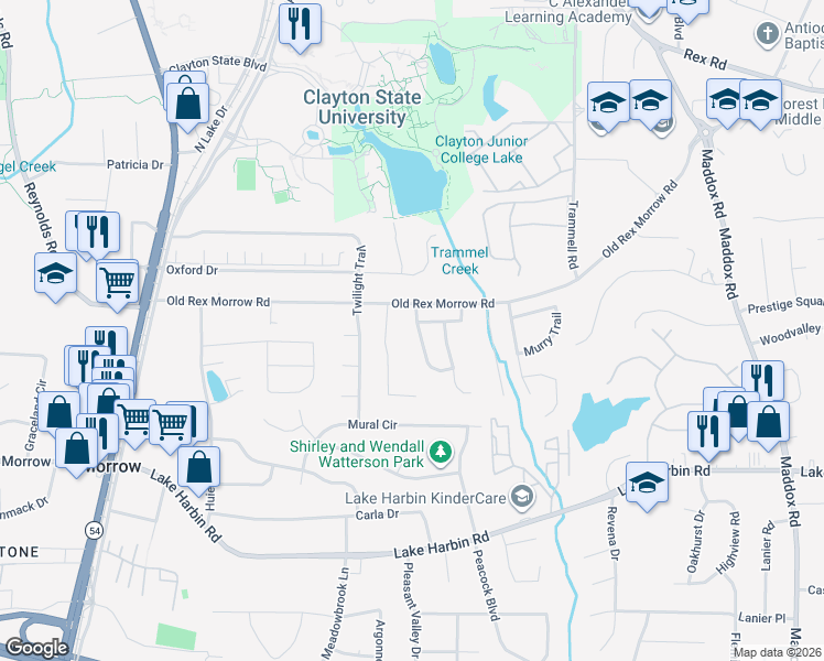map of restaurants, bars, coffee shops, grocery stores, and more near 6129 Princeton Avenue in Morrow