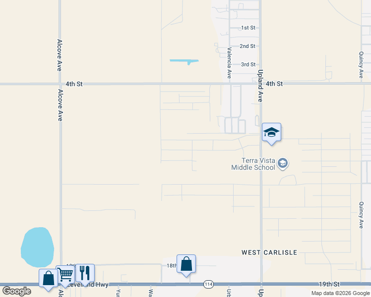 map of restaurants, bars, coffee shops, grocery stores, and more near 512 Valencia Avenue in Lubbock