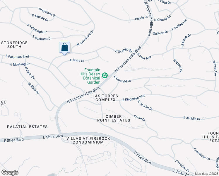 map of restaurants, bars, coffee shops, grocery stores, and more near 11022 North Indigo Drive in Fountain Hills