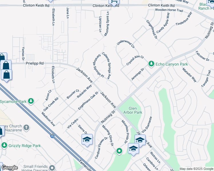 map of restaurants, bars, coffee shops, grocery stores, and more near 23599 Carneros Court in Murrieta