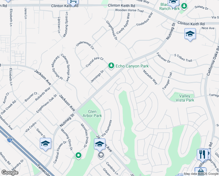 map of restaurants, bars, coffee shops, grocery stores, and more near 40077 Corte Fortuna in Murrieta