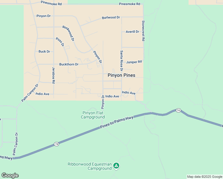 map of restaurants, bars, coffee shops, grocery stores, and more near 69730 Mountain View Avenue in Mountain Center