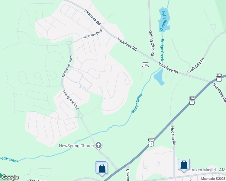 map of restaurants, bars, coffee shops, grocery stores, and more near 575 Telegraph Drive in Aiken
