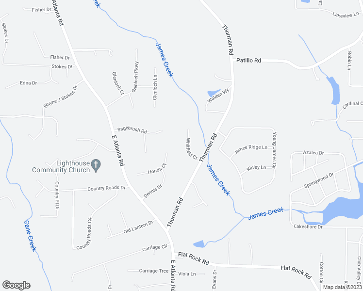 map of restaurants, bars, coffee shops, grocery stores, and more near 713 Whitefield Court in Stockbridge