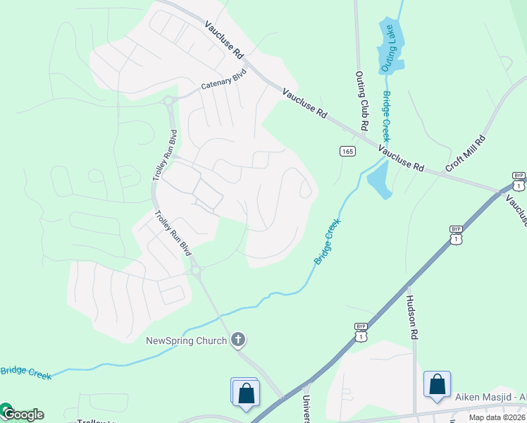 map of restaurants, bars, coffee shops, grocery stores, and more near 575 Telegraph Drive in Aiken