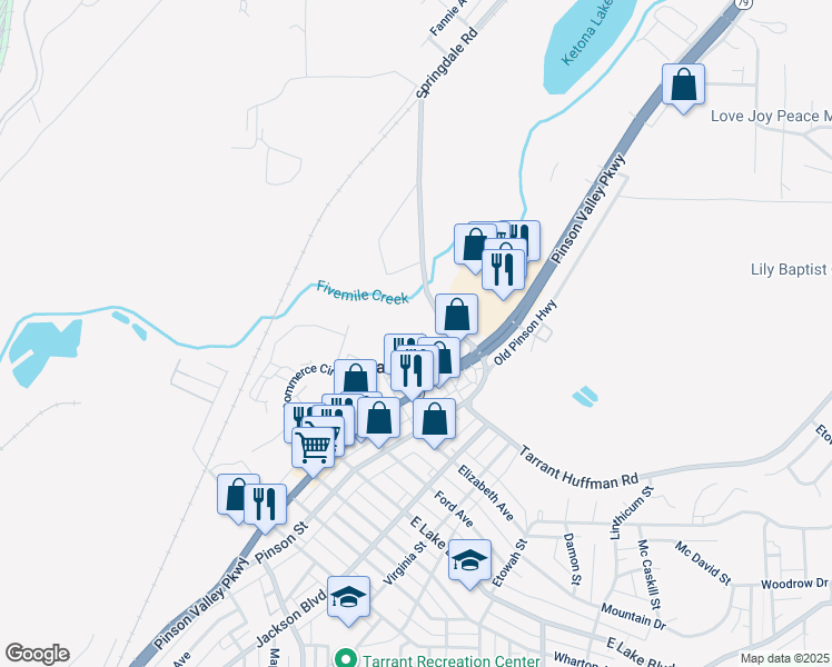 map of restaurants, bars, coffee shops, grocery stores, and more near in Tarrant