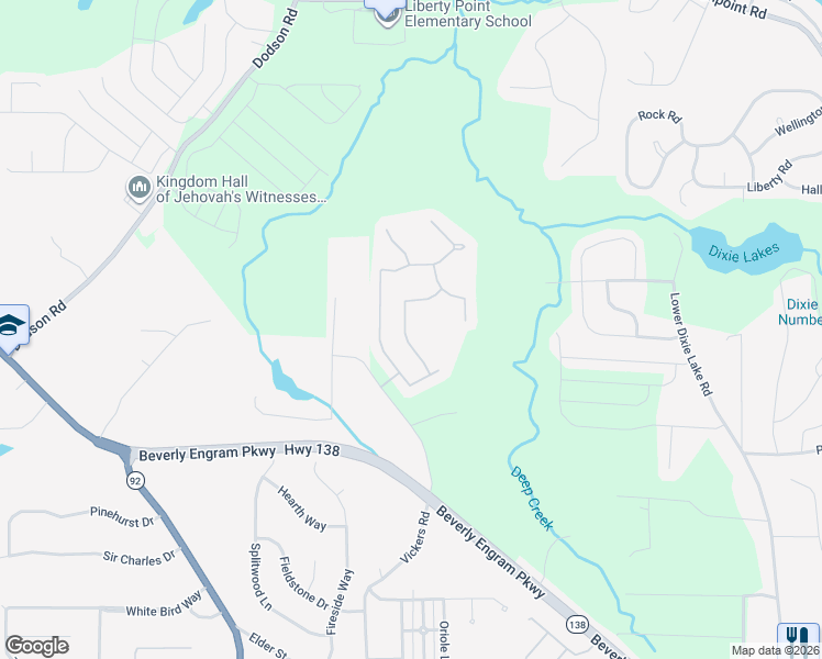 map of restaurants, bars, coffee shops, grocery stores, and more near 5864 Black Top Way in Fairburn
