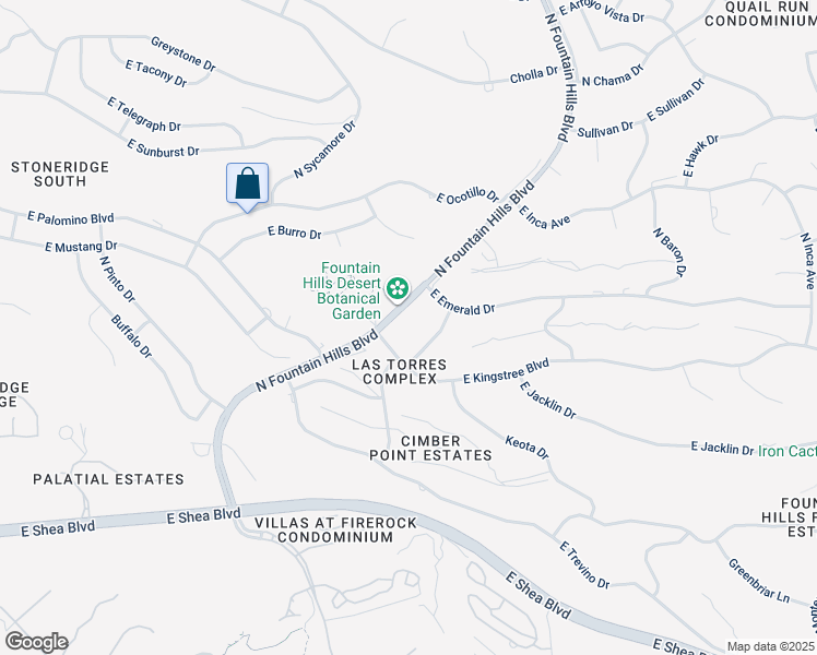 map of restaurants, bars, coffee shops, grocery stores, and more near 11022 North Indigo Drive in Fountain Hills