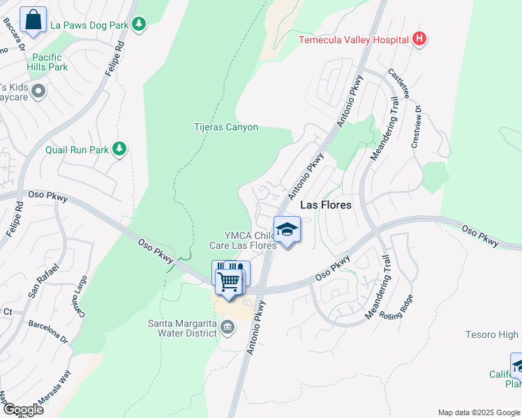 map of restaurants, bars, coffee shops, grocery stores, and more near 284 Sable in Rancho Santa Margarita