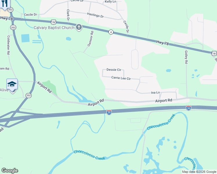 map of restaurants, bars, coffee shops, grocery stores, and more near 550 Ina Lane in Oxford
