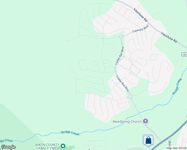 map of restaurants, bars, coffee shops, grocery stores, and more near Trolley Run Boulevard in Aiken