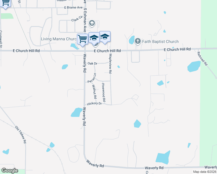 map of restaurants, bars, coffee shops, grocery stores, and more near 1314 Mapleview Road in West Point