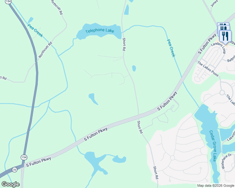 map of restaurants, bars, coffee shops, grocery stores, and more near 6235 Short Road in Fairburn