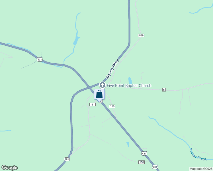 map of restaurants, bars, coffee shops, grocery stores, and more near 2463 County Road 6 in Heflin