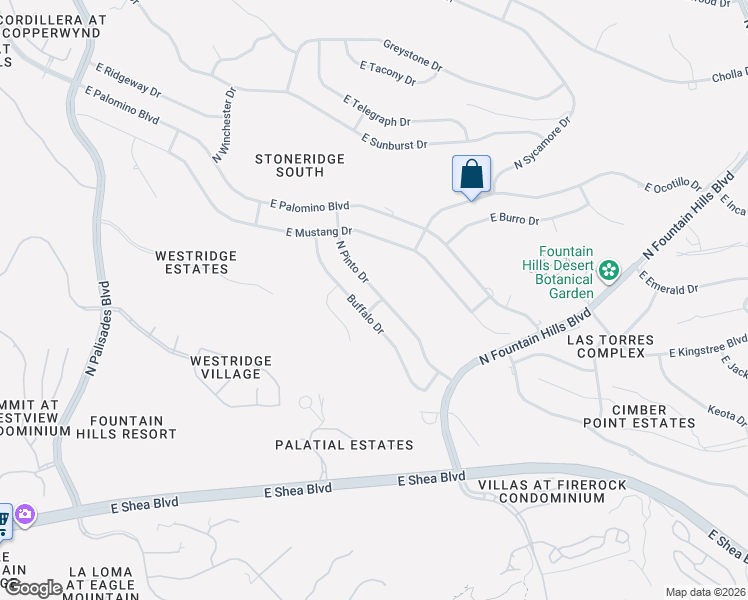 map of restaurants, bars, coffee shops, grocery stores, and more near 11214 North Pinto Drive in Fountain Hills