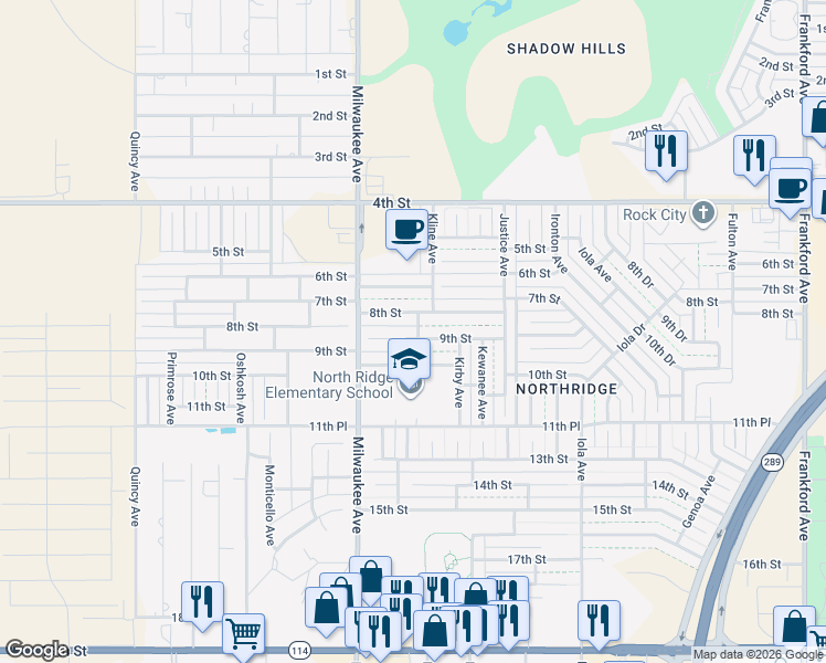 map of restaurants, bars, coffee shops, grocery stores, and more near 6330 9th St in Lubbock