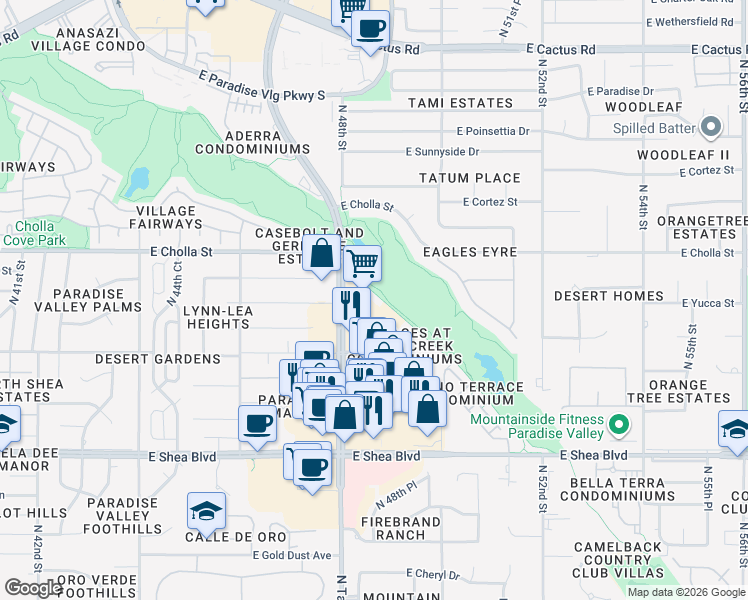 map of restaurants, bars, coffee shops, grocery stores, and more near 11209 North Tatum Boulevard in Phoenix