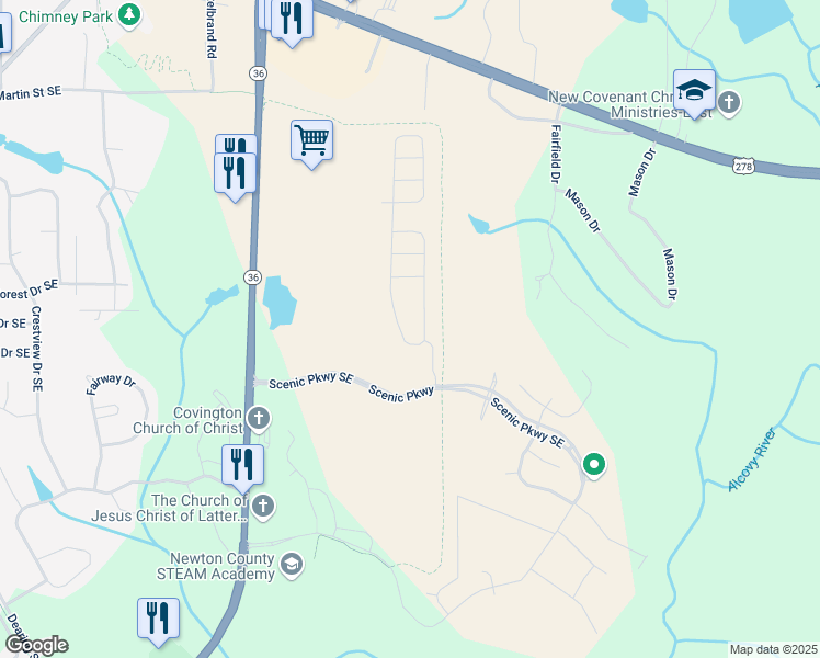 map of restaurants, bars, coffee shops, grocery stores, and more near 11827 Rizvan Place in Covington