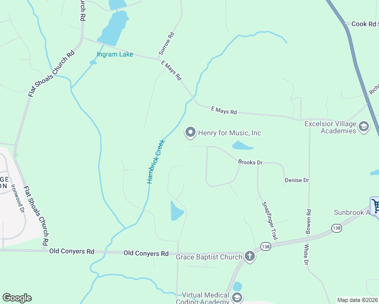 map of restaurants, bars, coffee shops, grocery stores, and more near 245 Brooks Drive in Stockbridge