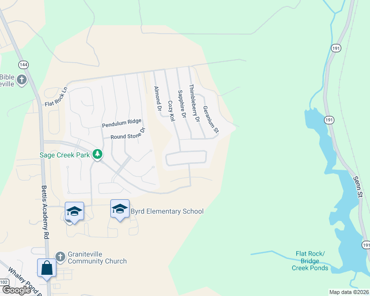 map of restaurants, bars, coffee shops, grocery stores, and more near 6115 Mahogany Terrace in Graniteville