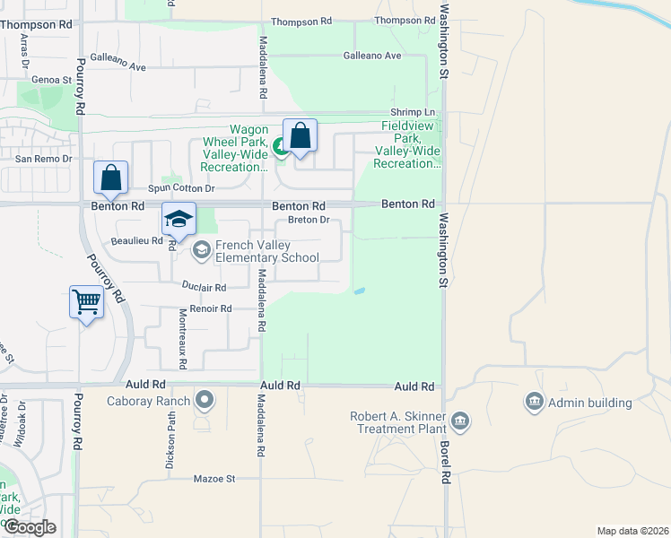 map of restaurants, bars, coffee shops, grocery stores, and more near 36582 Fontaine Street in Winchester