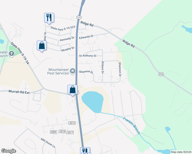map of restaurants, bars, coffee shops, grocery stores, and more near 1309 Shannon Drive in North Augusta