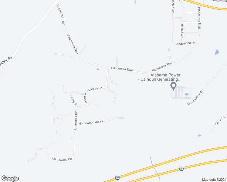 map of restaurants, bars, coffee shops, grocery stores, and more near 116 King Drive in Eastaboga