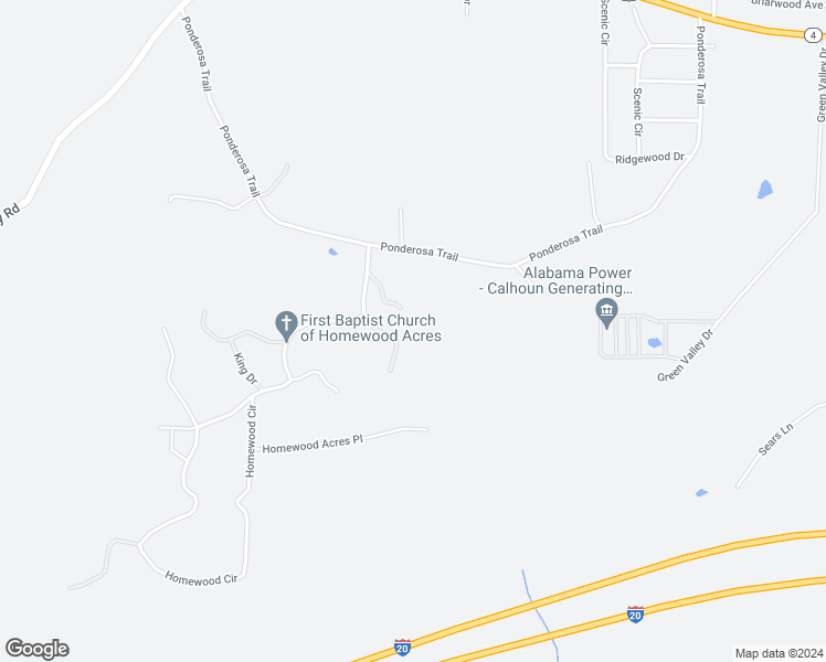map of restaurants, bars, coffee shops, grocery stores, and more near 76 Homewood Acres Drive in Eastaboga