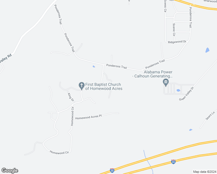 map of restaurants, bars, coffee shops, grocery stores, and more near 134 Homewood Terrace in Eastaboga