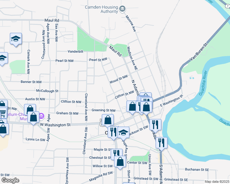 map of restaurants, bars, coffee shops, grocery stores, and more near 226 Clifton Street Northwest in Camden