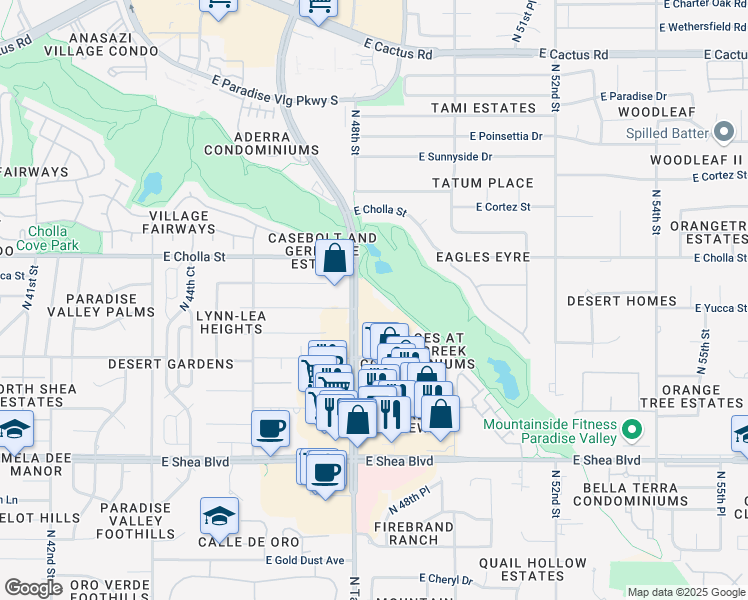 map of restaurants, bars, coffee shops, grocery stores, and more near 11201 North Tatum Boulevard in Phoenix