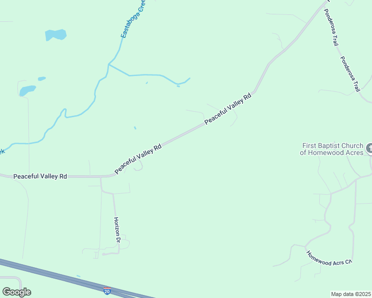 map of restaurants, bars, coffee shops, grocery stores, and more near 1685 Peaceful Valley Road in Eastaboga