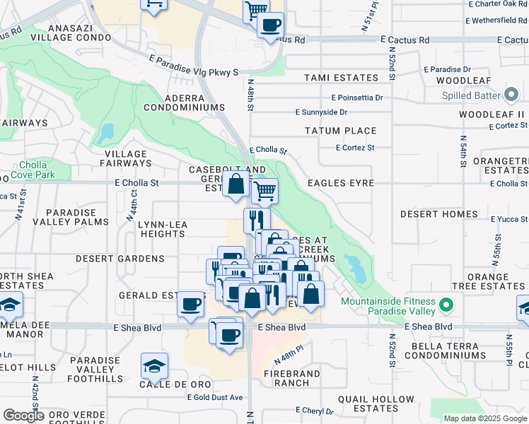 map of restaurants, bars, coffee shops, grocery stores, and more near 11209 North Tatum Boulevard in Phoenix