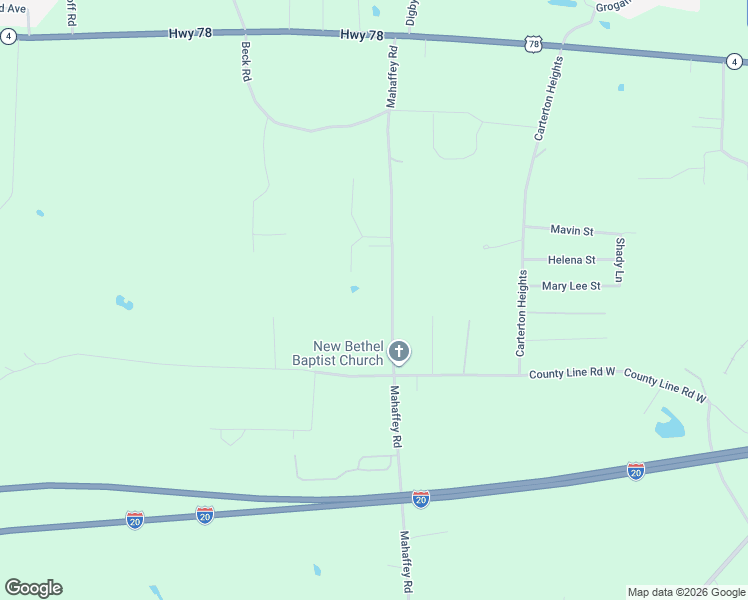 map of restaurants, bars, coffee shops, grocery stores, and more near 700 Mahaffey Road in Eastaboga