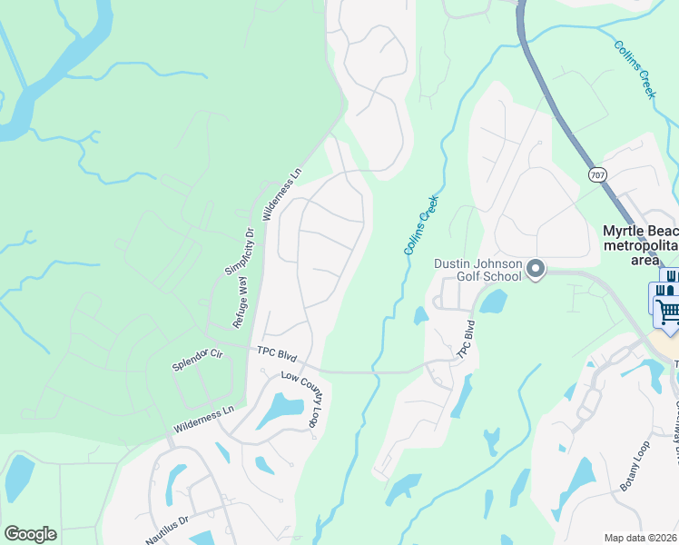 map of restaurants, bars, coffee shops, grocery stores, and more near 121 Sugar Loaf Lane in Murrells Inlet