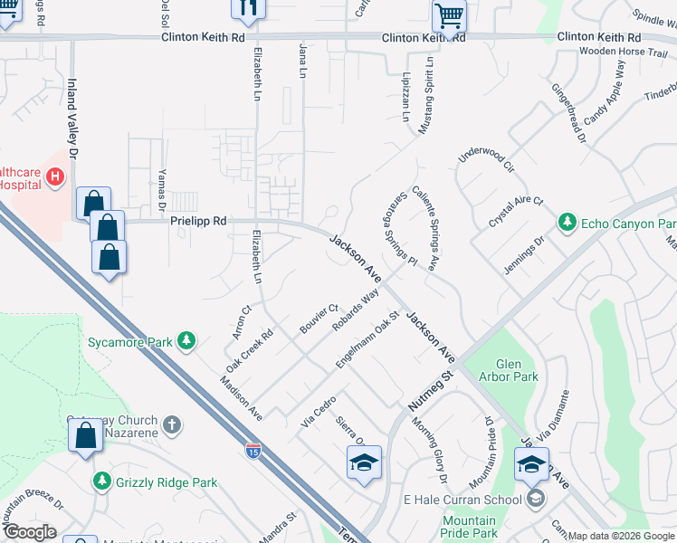 map of restaurants, bars, coffee shops, grocery stores, and more near 23579 Taft Court in Murrieta