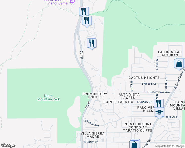 map of restaurants, bars, coffee shops, grocery stores, and more near 11000 North 7th Street in Phoenix