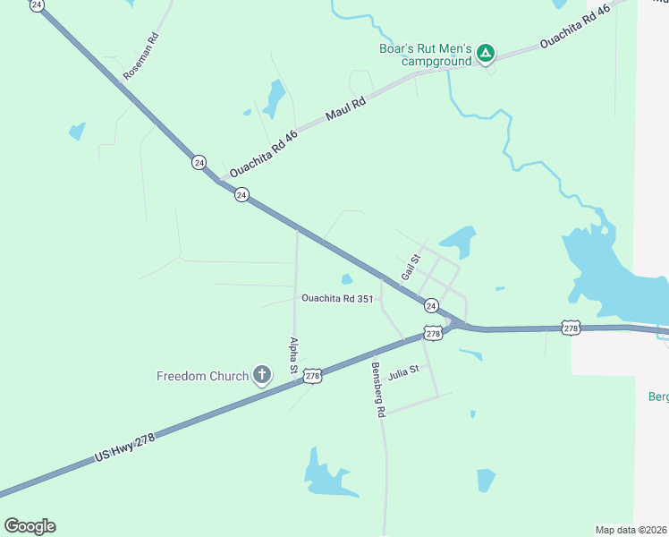 map of restaurants, bars, coffee shops, grocery stores, and more near 225 Ouachita Road 351 in Camden