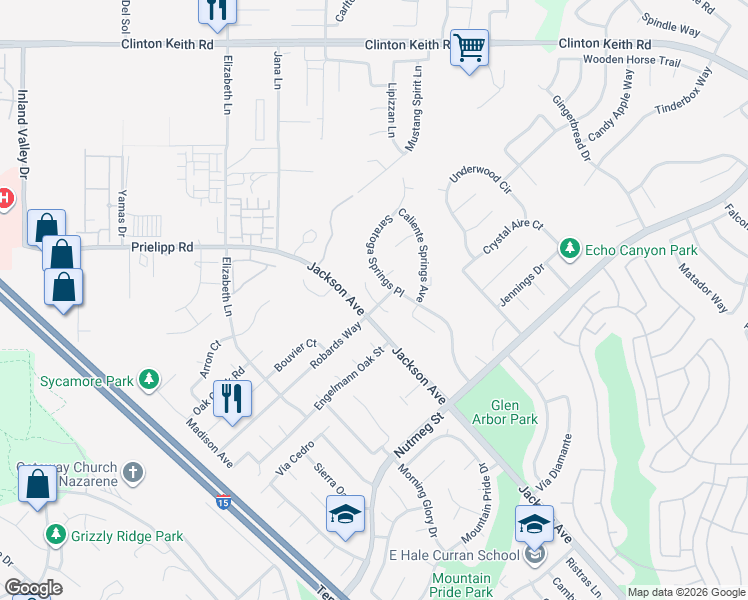 map of restaurants, bars, coffee shops, grocery stores, and more near 23532 BRIGIN Place in Murrieta