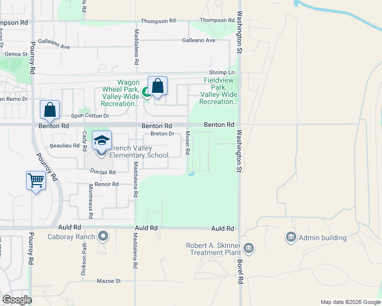 map of restaurants, bars, coffee shops, grocery stores, and more near 36570 Fontaine Street in Winchester
