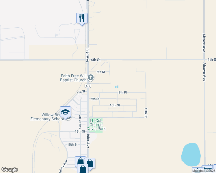map of restaurants, bars, coffee shops, grocery stores, and more near 8601 8th Street in Lubbock