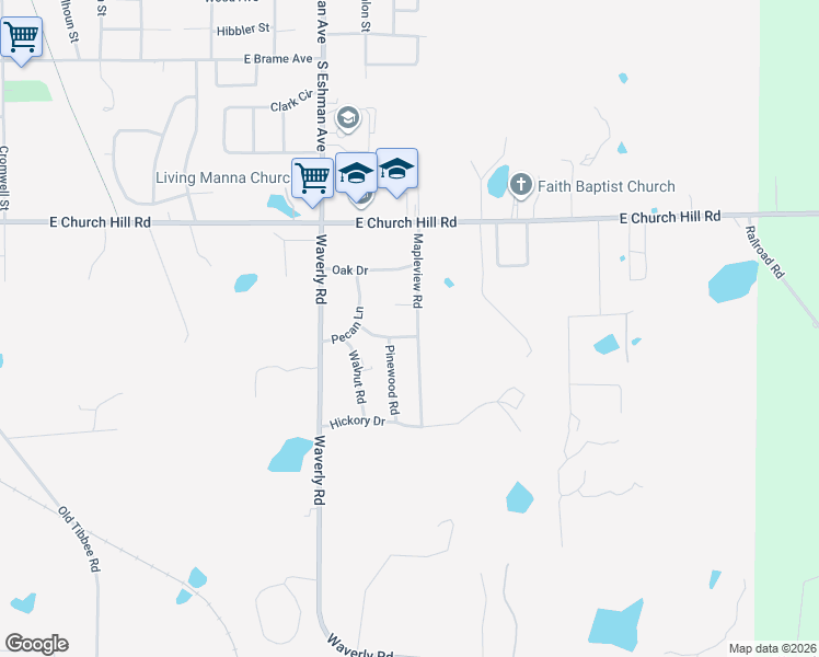 map of restaurants, bars, coffee shops, grocery stores, and more near 264 Mapleview Road in West Point