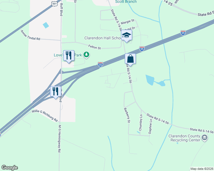 map of restaurants, bars, coffee shops, grocery stores, and more near 1303 Festival Drive in Summerton