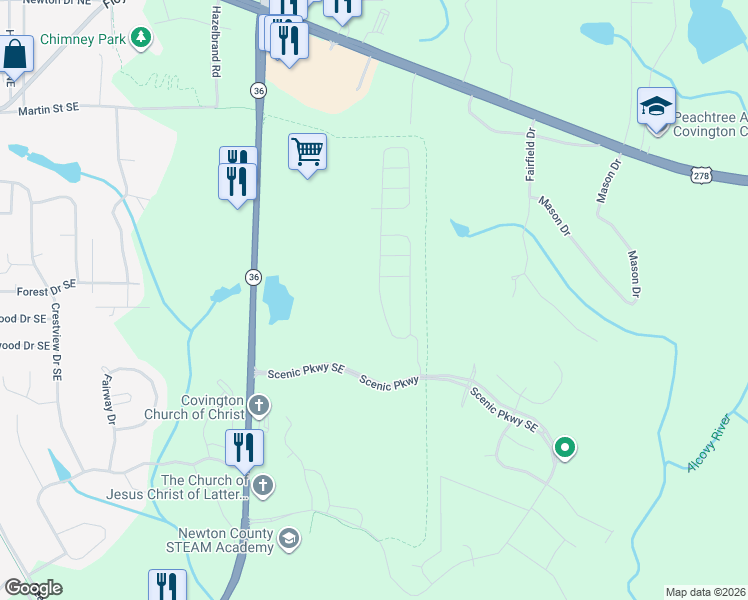 map of restaurants, bars, coffee shops, grocery stores, and more near in Covington