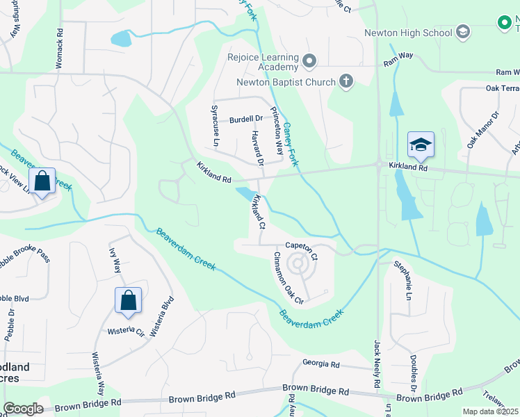 map of restaurants, bars, coffee shops, grocery stores, and more near 45 Kirkland Court in Covington